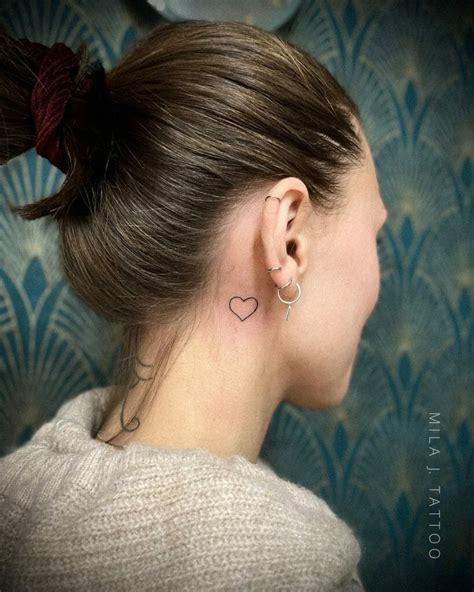 Top 10 heart tattoos behind the ear ideas and inspiration